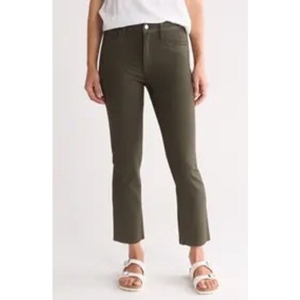Frank & Eileen Olive Green Straight Leg Jeans High Rise Utility 30